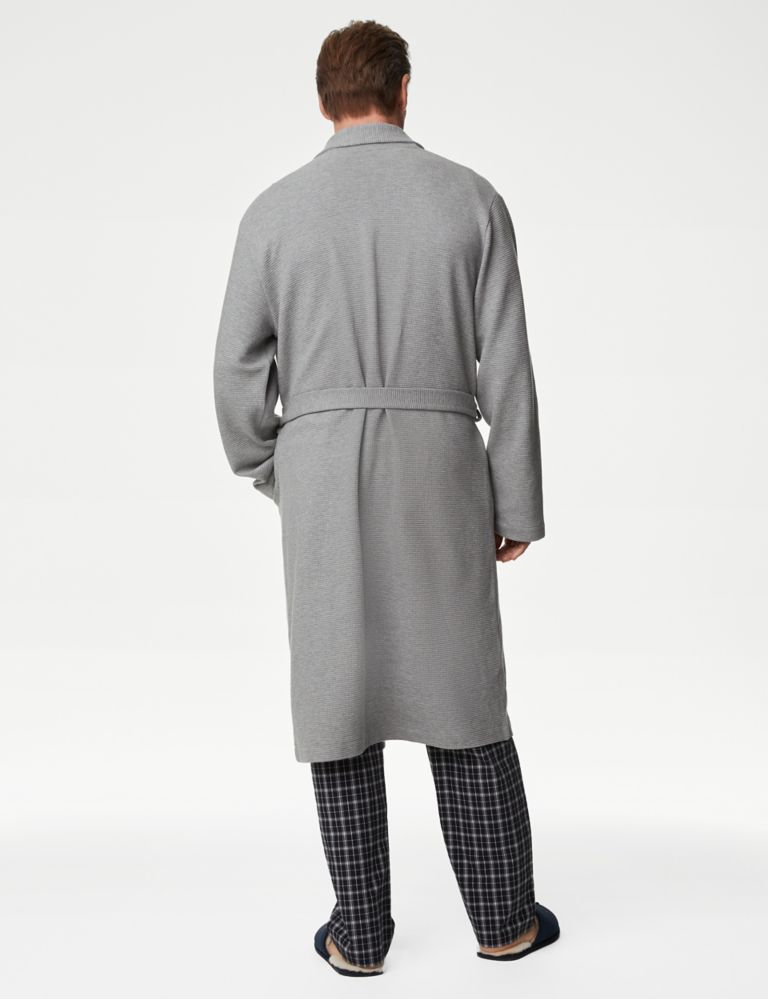 Pure Cotton Waffle Lightweight Dressing Gown 4 of 4