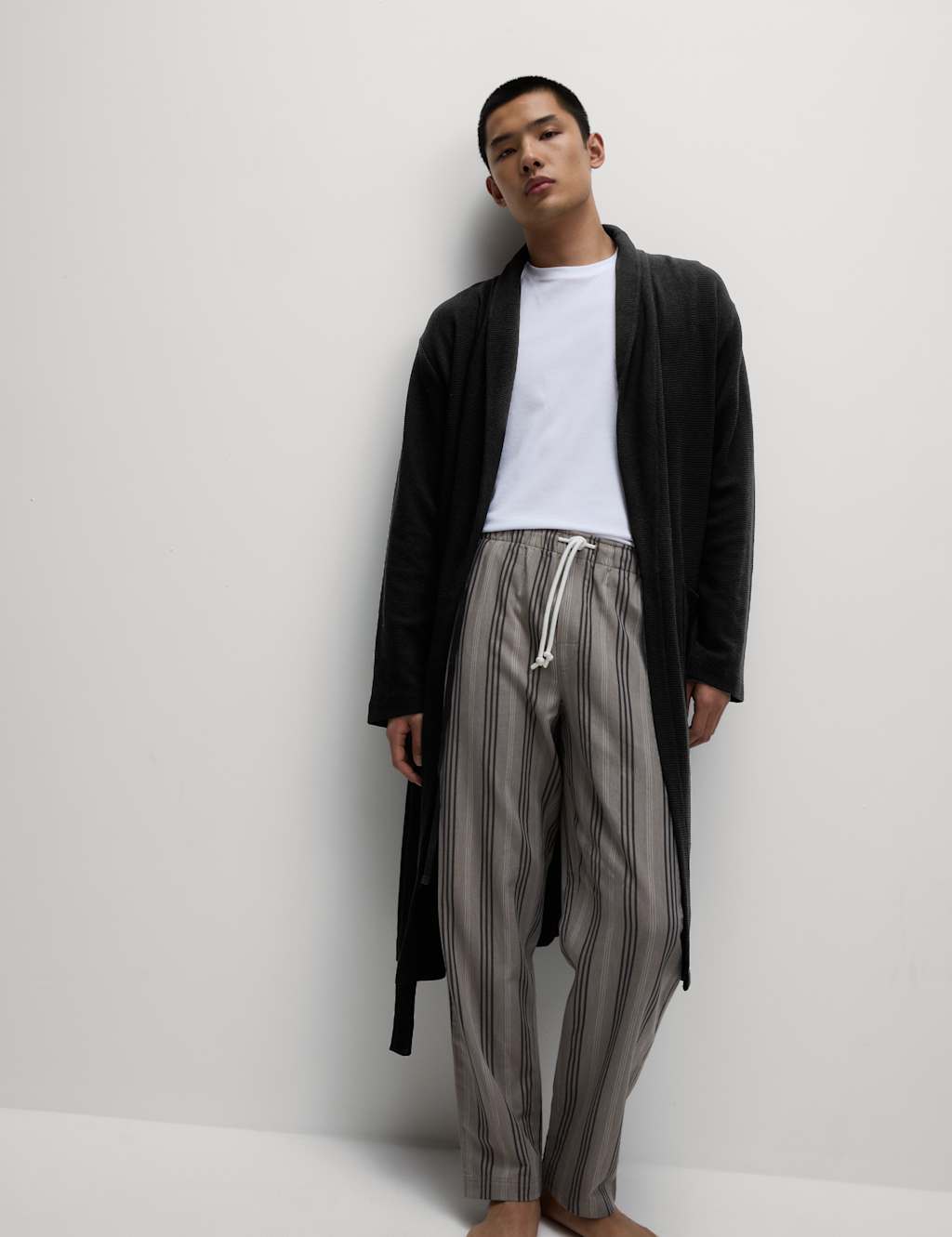 Pure Cotton Waffle Lightweight Dressing Gown M&S Collection M&S