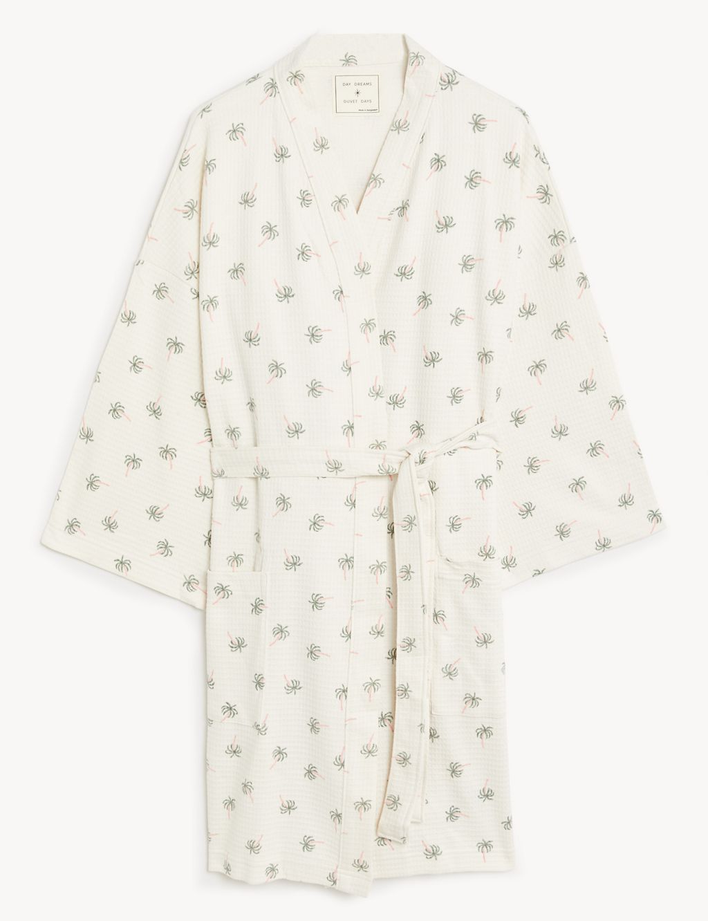 Pure Cotton Waffle Palm Print Dressing Gown | M&S Collection | M&S