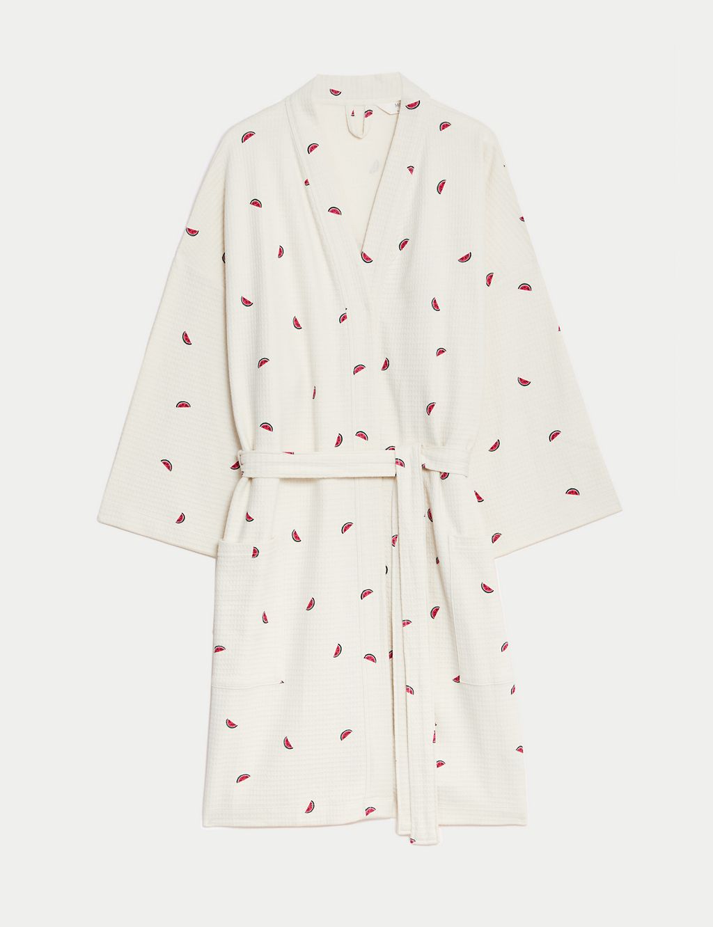 Pure Cotton Waffle Printed Dressing Gown 1 of 5