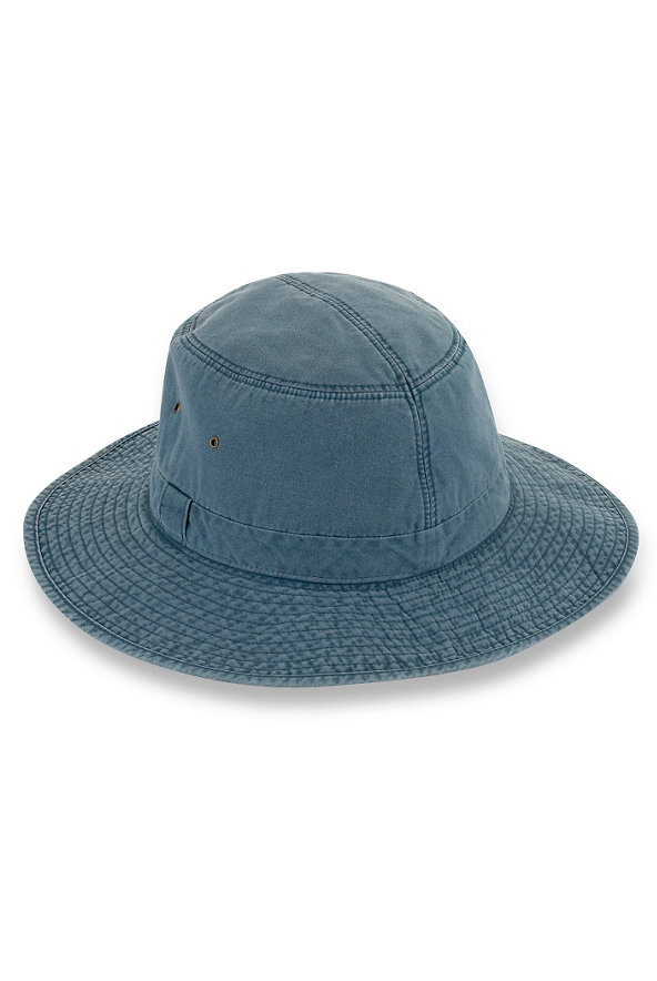 Pure Cotton Washed Broad Brim Hat Image 1 of 1