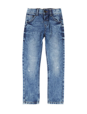 Pure Cotton Washed Look Denim Jeans (1-7 Years) Image 2 of 3