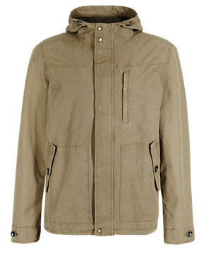 Pure Cotton Water Resistant Hooded Parka Image 2 of 6