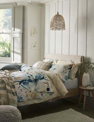 Pure Cotton Watercolour Fl Bedding, Duvet Covers And Fitted Sheets