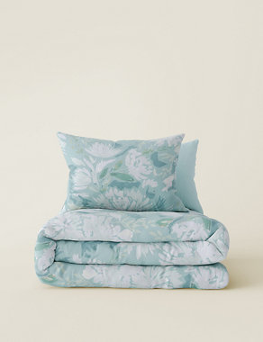 Pure Cotton Watercolour Floral Bedding Set Image 2 of 4