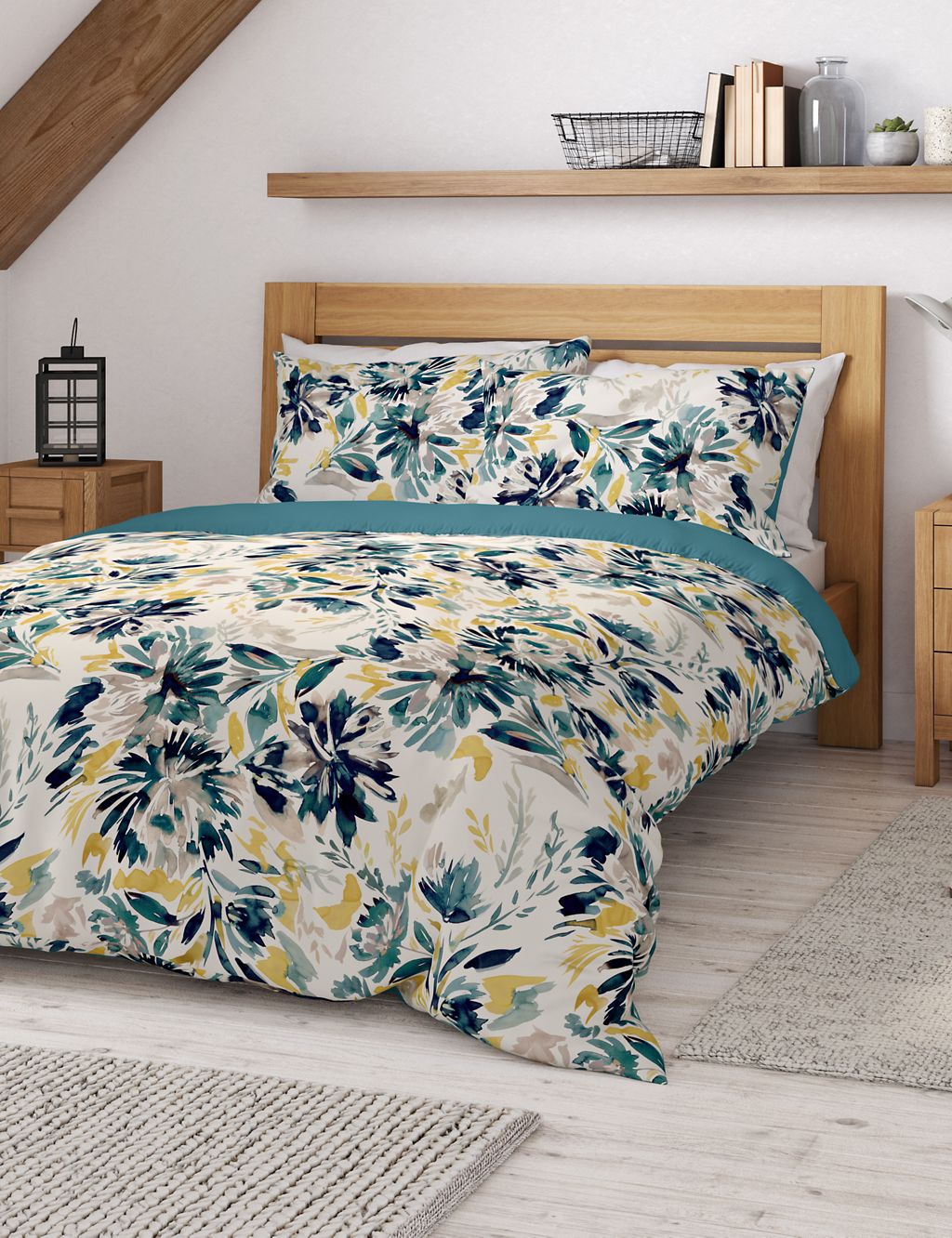 Pure Cotton Watercolour Floral Bedding Set 2 of 5