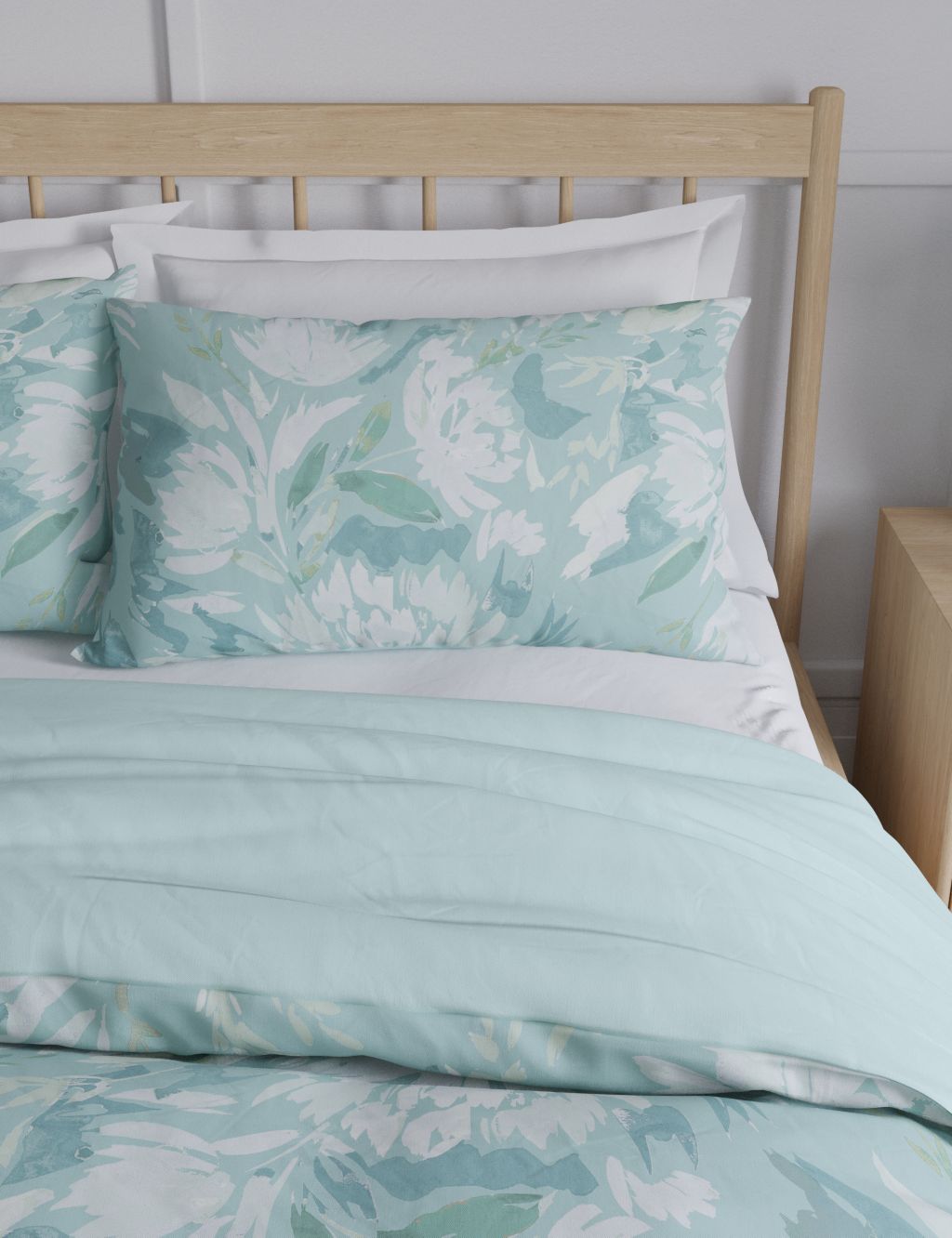 Pure Cotton Watercolour Floral Bedding Set 2 of 4