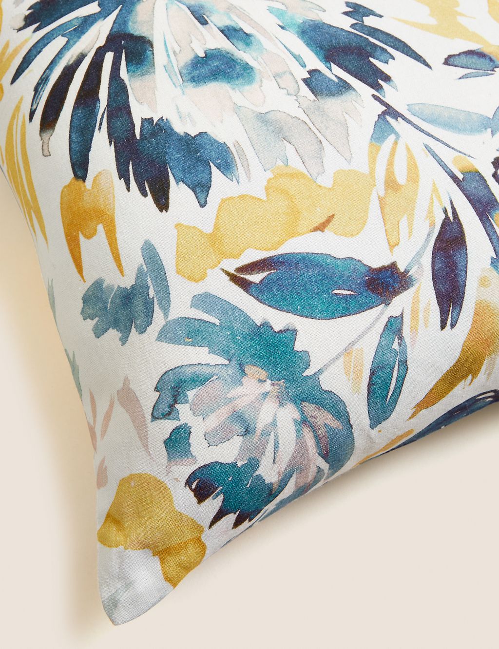 Pure Cotton Watercolour Floral Cushion 2 of 4