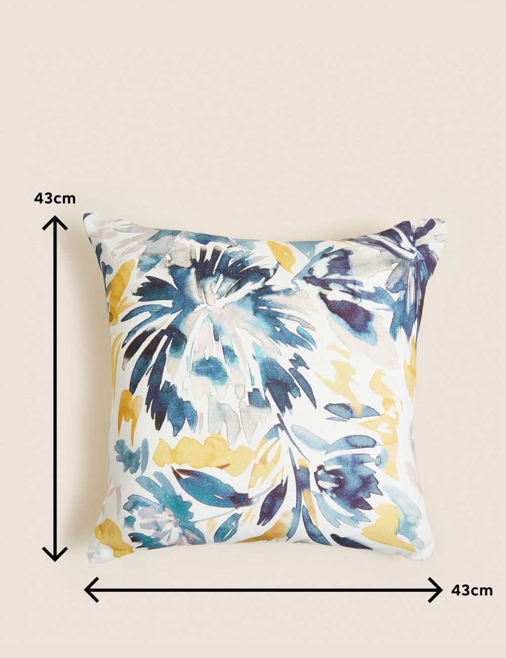 Pure Cotton Watercolour Floral Cushion 5 of 5