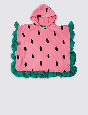Pure Cotton Watermelon Poncho (3 Months - 7 Years) Image 2 of 4