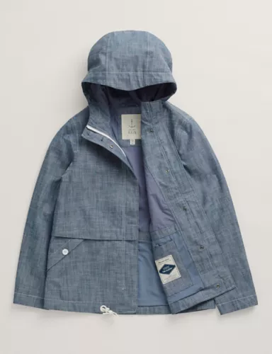 Pure Cotton Waterproof Hooded Raincoat 2 of 6