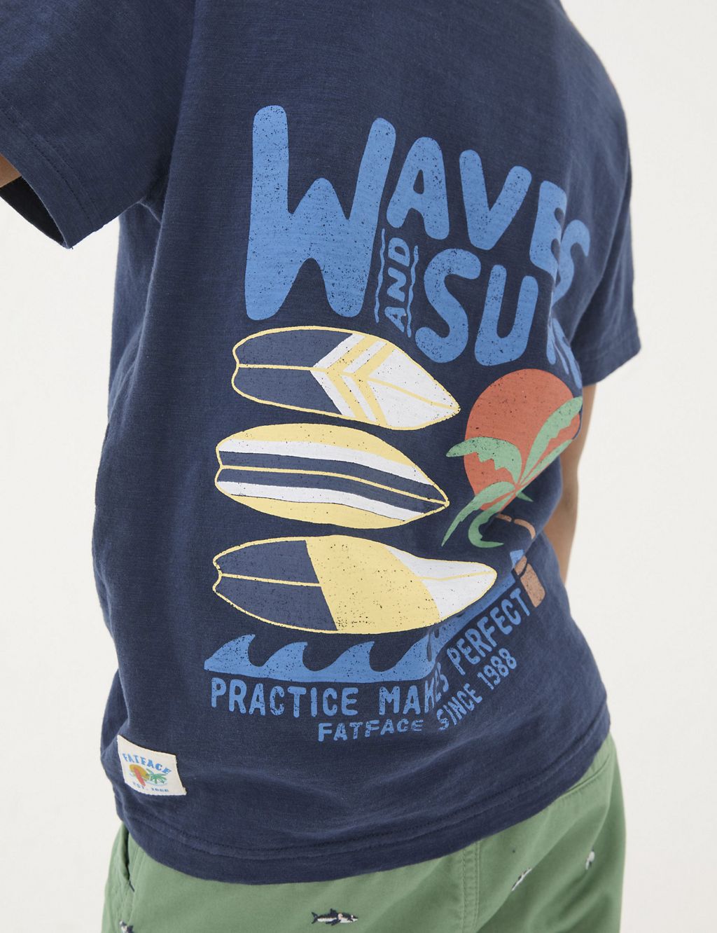 Pure Cotton Wave Print T-Shirt (3-13 Yrs) 5 of 5