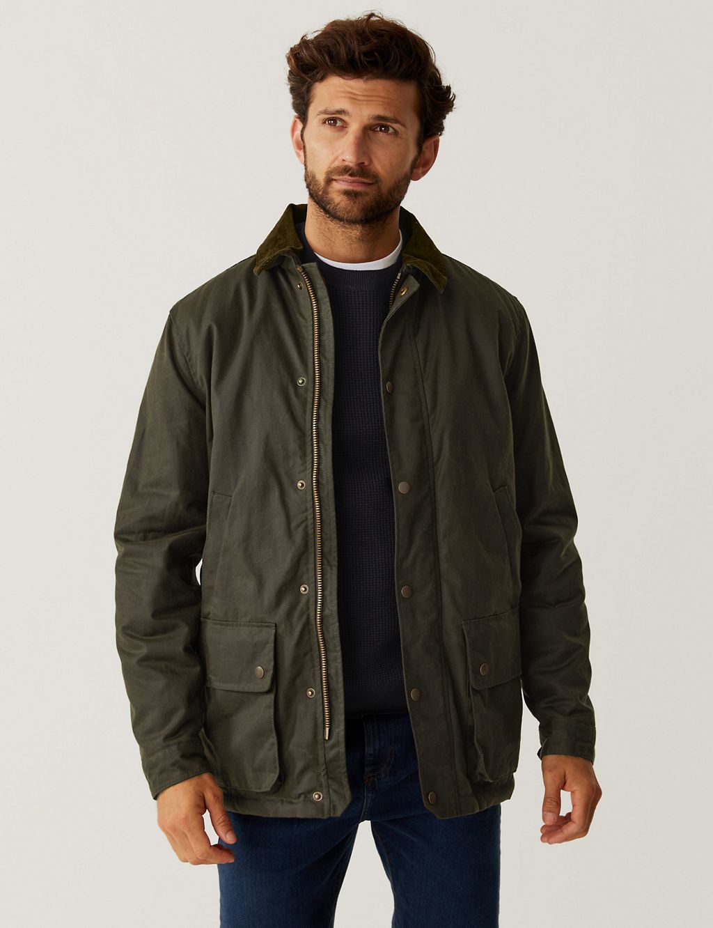 Pure Cotton Wax Jacket with Stormwear™ 3 of 7