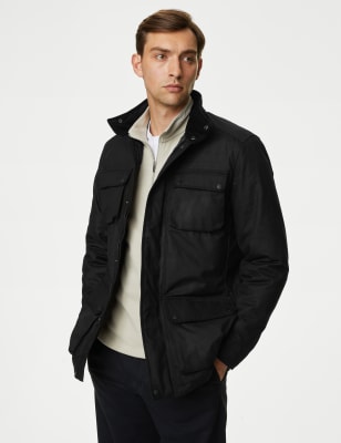 Pure Cotton Wax Parka Jacket with Stormwear M S Collection M S