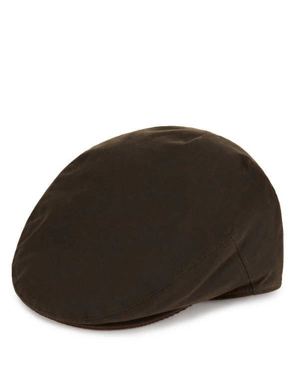 Pure Cotton Waxed Thinsulate™ Flat Cap with Stormwear™ Image 1 of 1