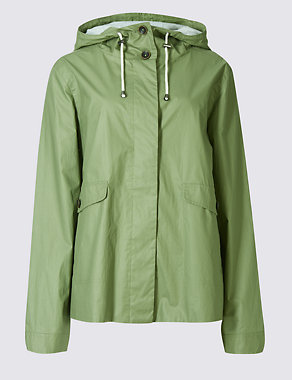Pure Cotton Waxy Hidden Placket Anorak Image 2 of 4