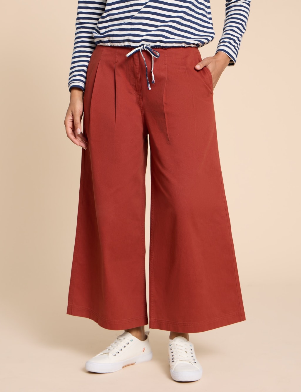 Cotton wide leg capri pants outlet