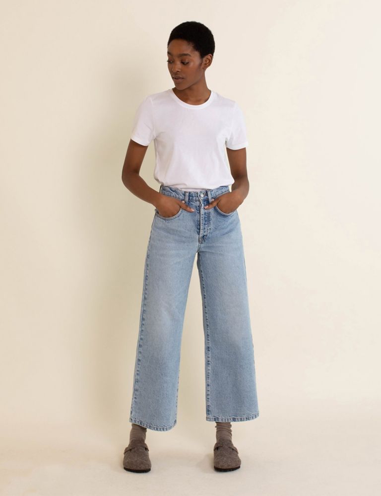 Pure Cotton Wide Leg Jeans 1 of 5