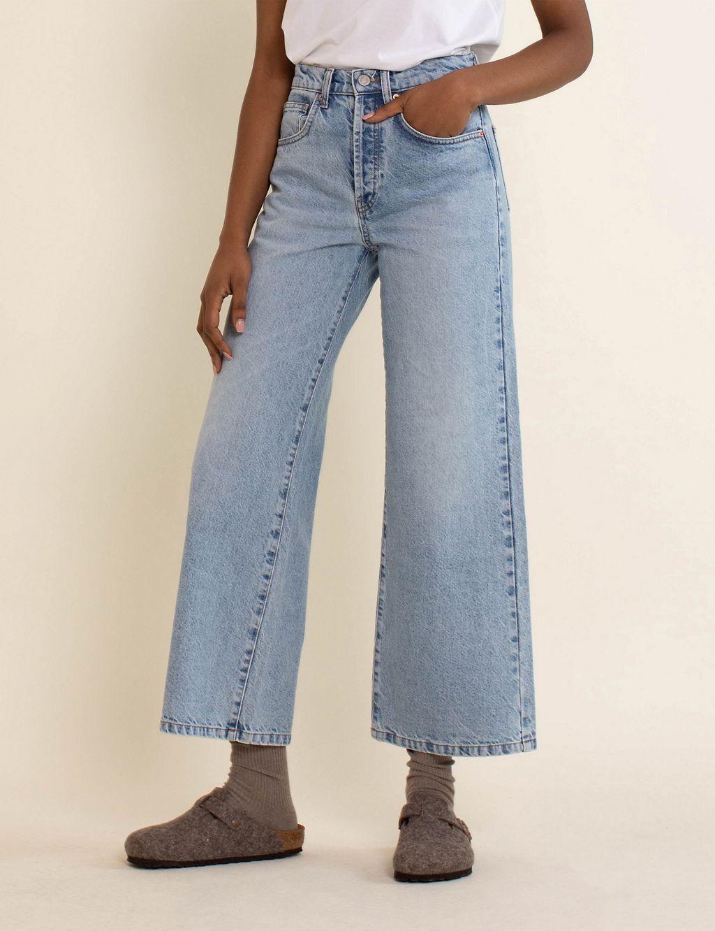 Pure Cotton Wide Leg Jeans 2 of 5