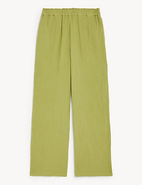 Pure Cotton Wide Leg Trousers Image 2 of 5