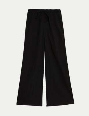 Pure Cotton Wide Leg Trousers Image 2 of 5