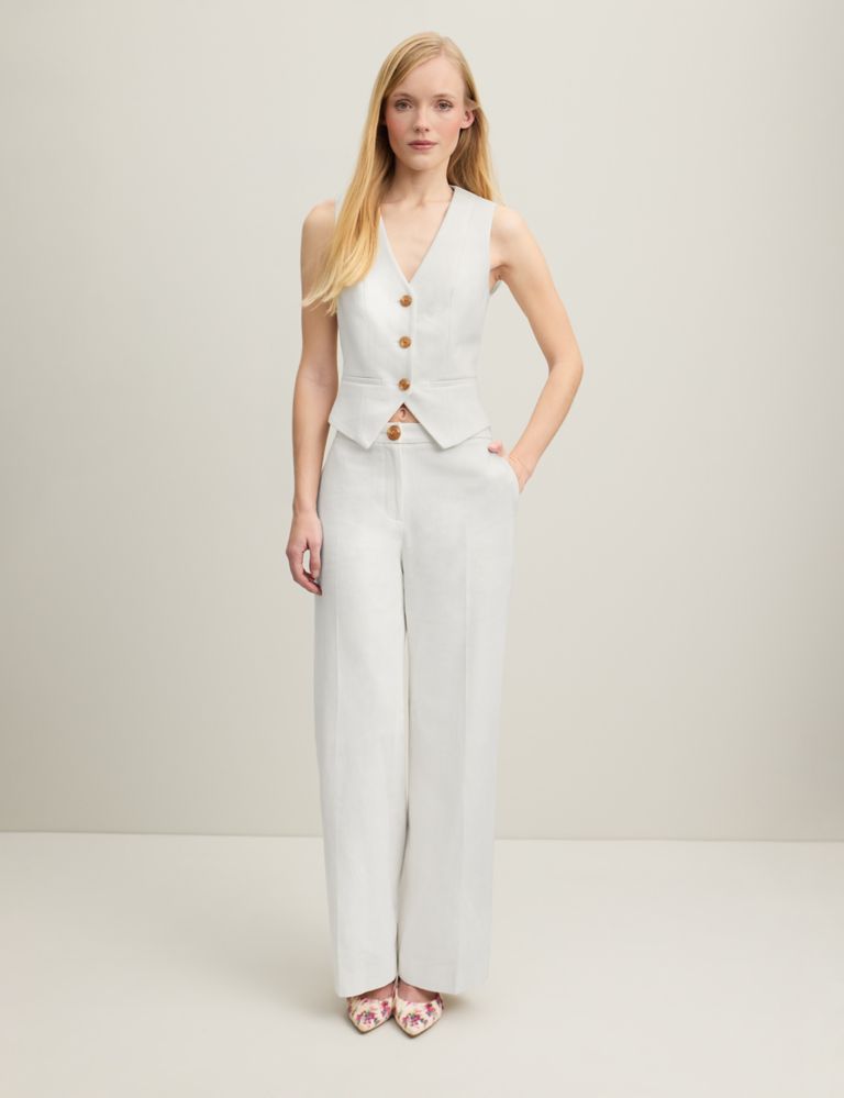 Pure Cotton Wide Leg Trousers 1 of 2