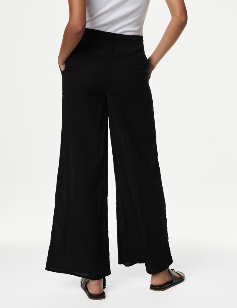 Pure Cotton Wide Leg Trousers 5 of 5