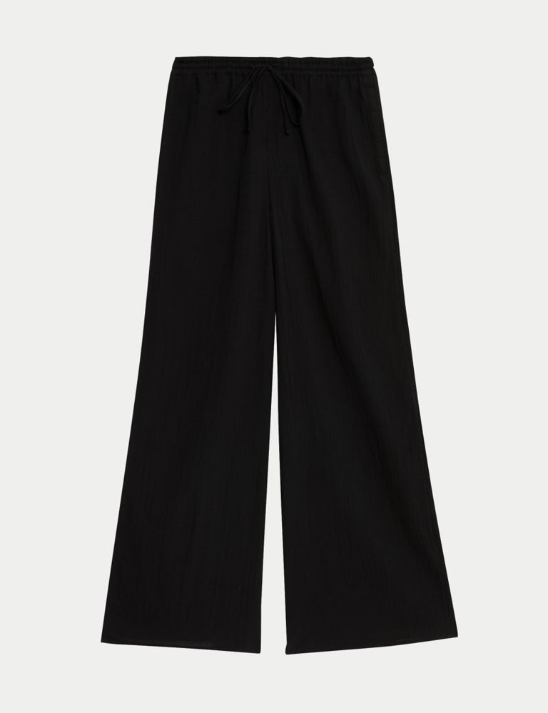 Pure Cotton Wide Leg Trousers 2 of 5