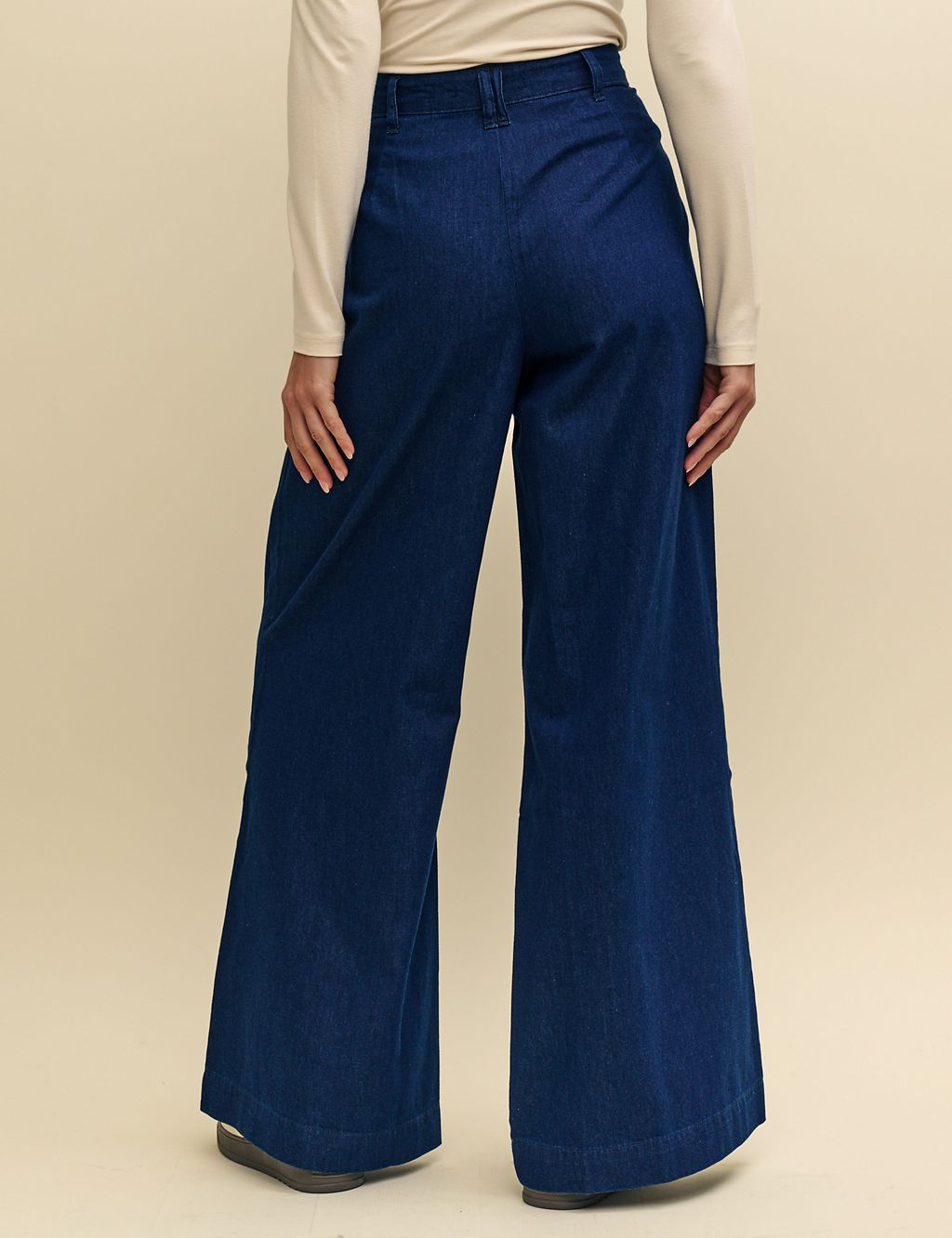 Pure Cotton Wide Leg Trousers 1 of 4