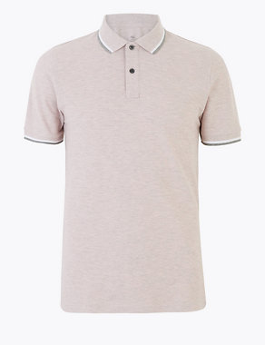 Pure Cotton Wide Tipped Polo Shirt Image 2 of 4