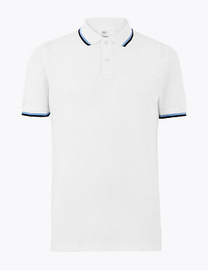 Pure Cotton Wide Tipped Polo Shirt Image 2 of 4