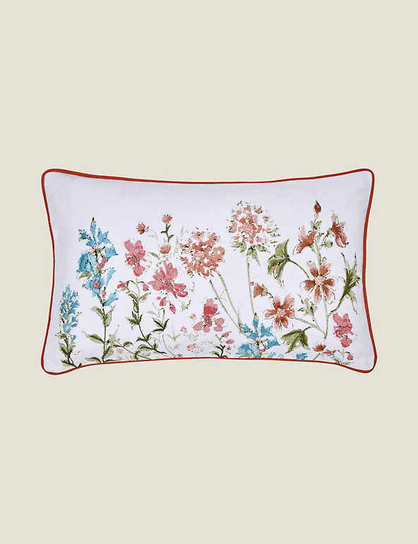 Pure Cotton Wild Meadow Bolster Cushion Image 1 of 1
