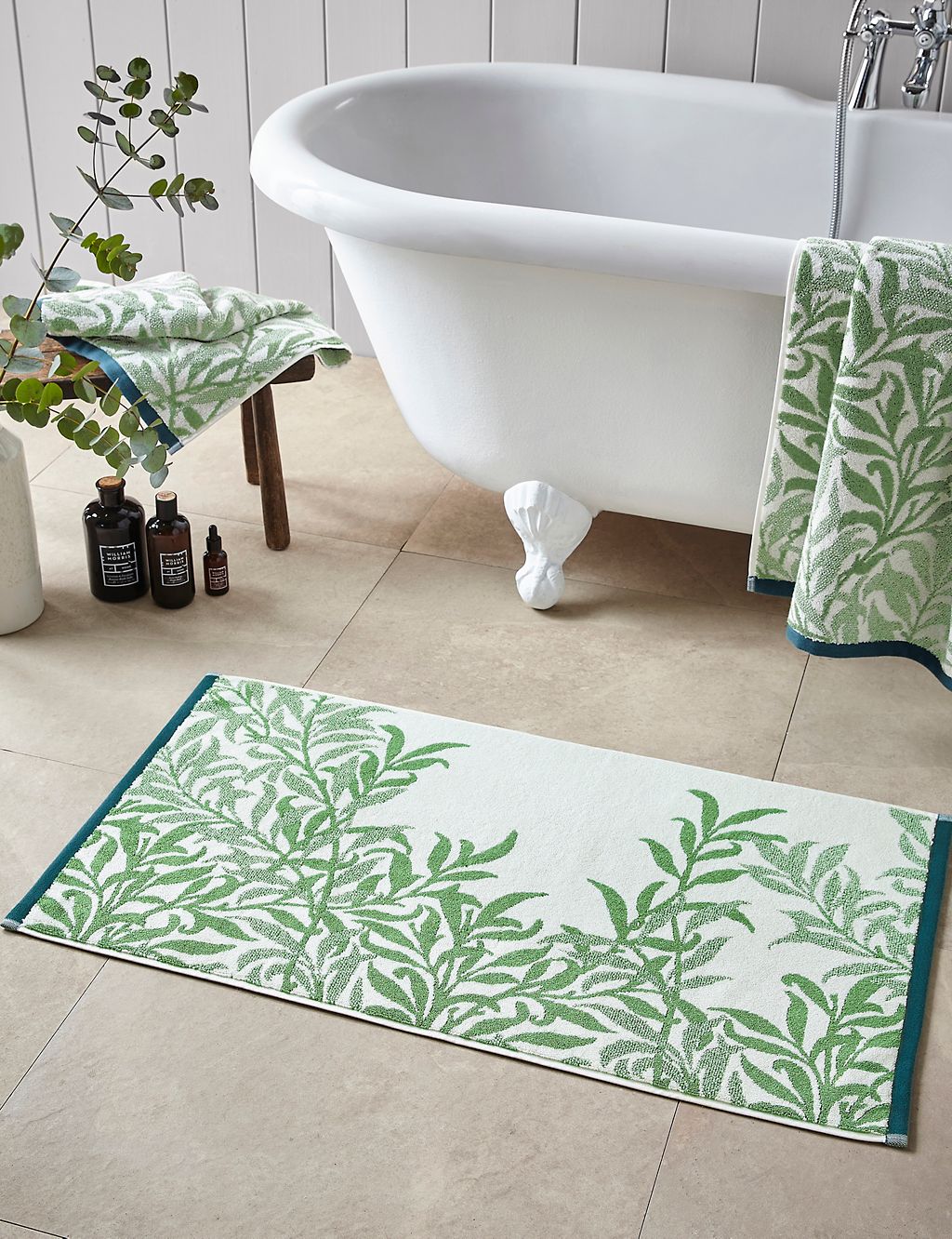 Pure Cotton Willow Bough Bath Mat 2 of 2
