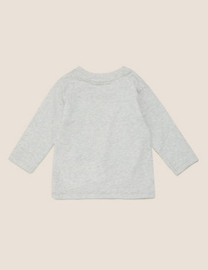 Pure Cotton Winter Scene Christmas Top (0-3 Yrs) Image 2 of 3