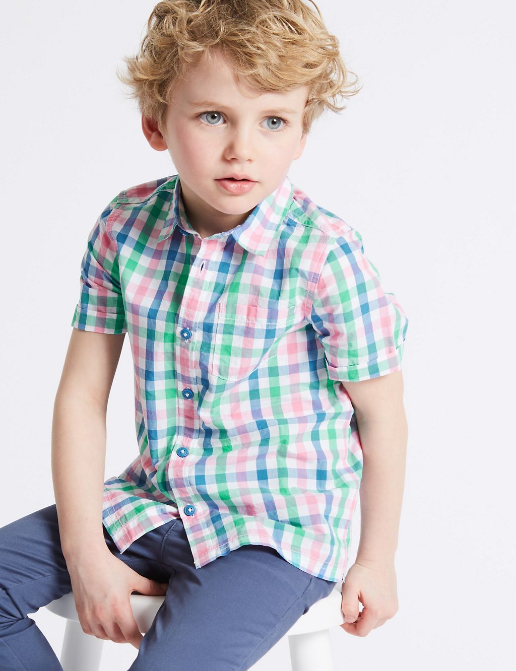Pure Cotton Woven Checked Shirt (3 Months - 7 Years) 3 of 3