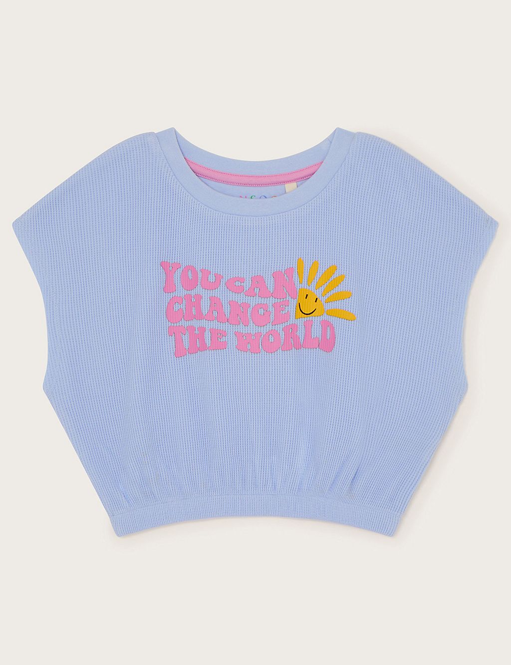 Pure Cotton You Can Change The World Slogan Top (3-13 yrs) 3 of 3