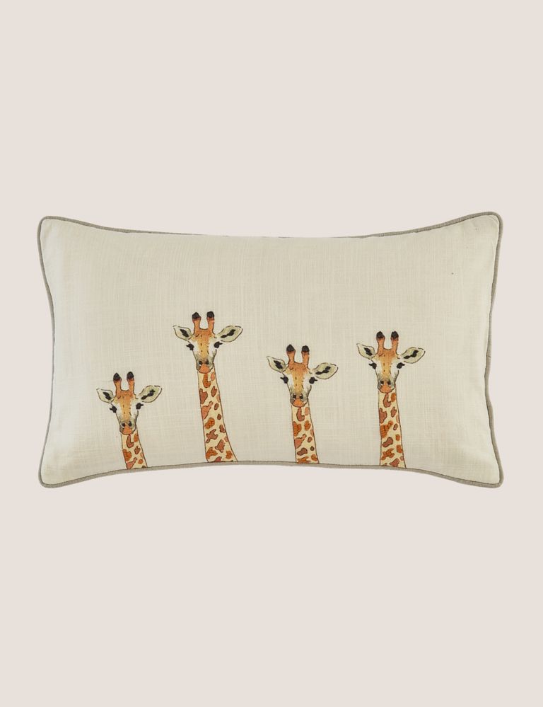 Pure Cotton ZSL Giraffe Cushion 1 of 2