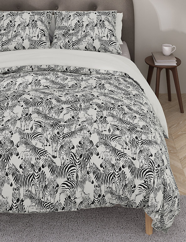 Pure Cotton Zebra Bedding Set M S, Zebra Duvet Cover Next