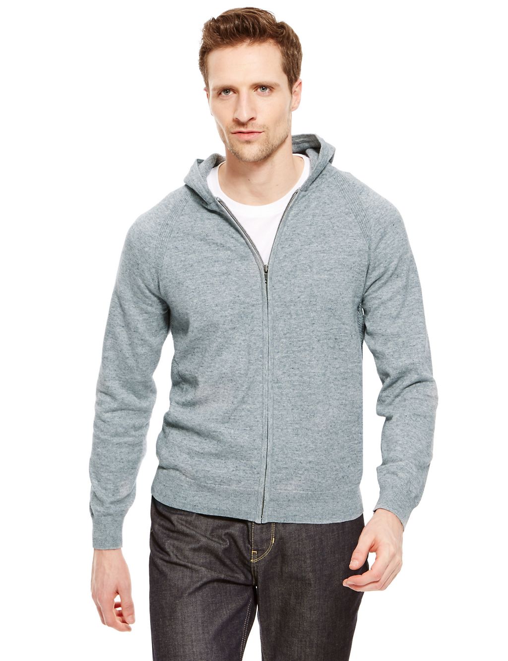 Pure Cotton Zip Through Hooded Top 3 of 4