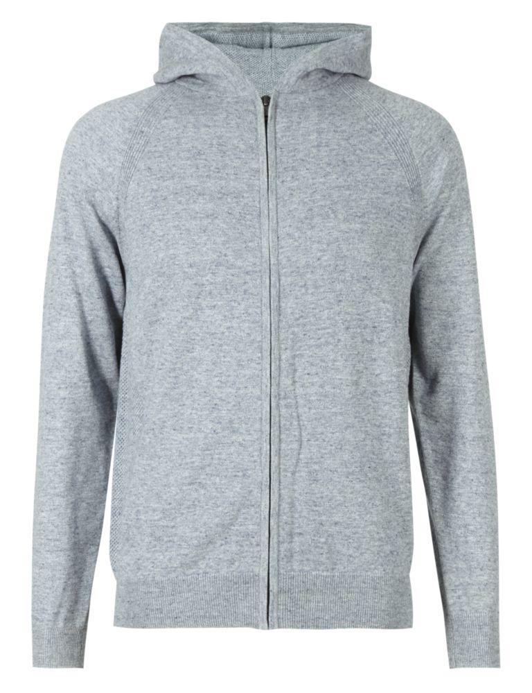 Pure Cotton Zip Through Hooded Top 2 of 4