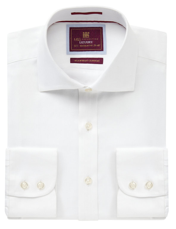 Pure Egyptian Cotton Herringbone Shirt Image 1 of 1