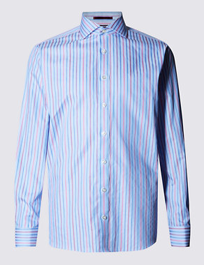Pure Egyptian Cotton Striped Shirt Image 2 of 5
