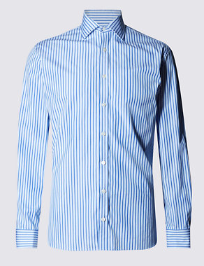 Pure Egyptian Cotton Tailored Fit Bold Striped Shirt Image 2 of 5