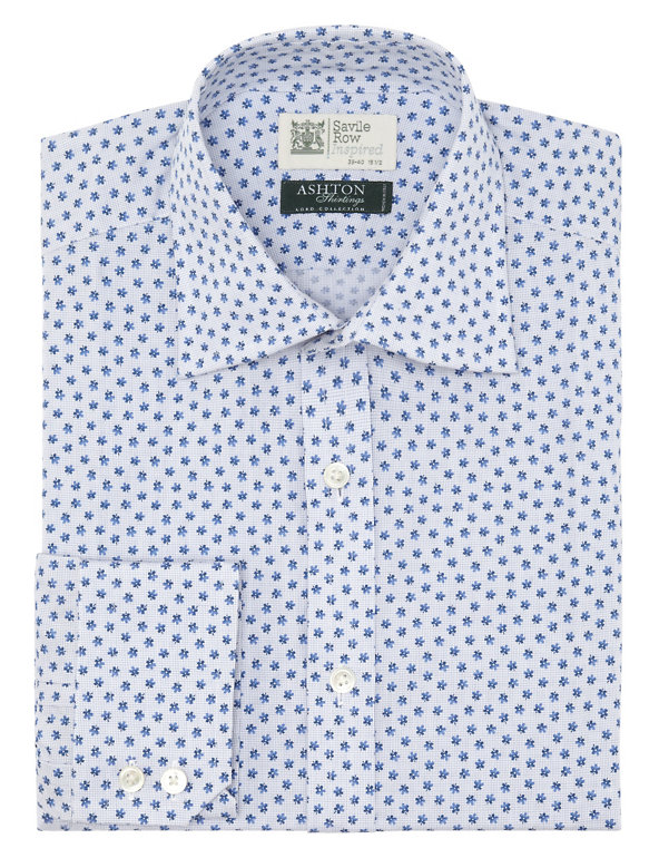 Pure Egyptian Cotton Tailored Fit Floral & Checked Shirt Image 1 of 1
