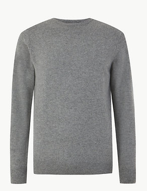 Pure Extra Fine Lambswool Crew Neck Jumper Image 2 of 4