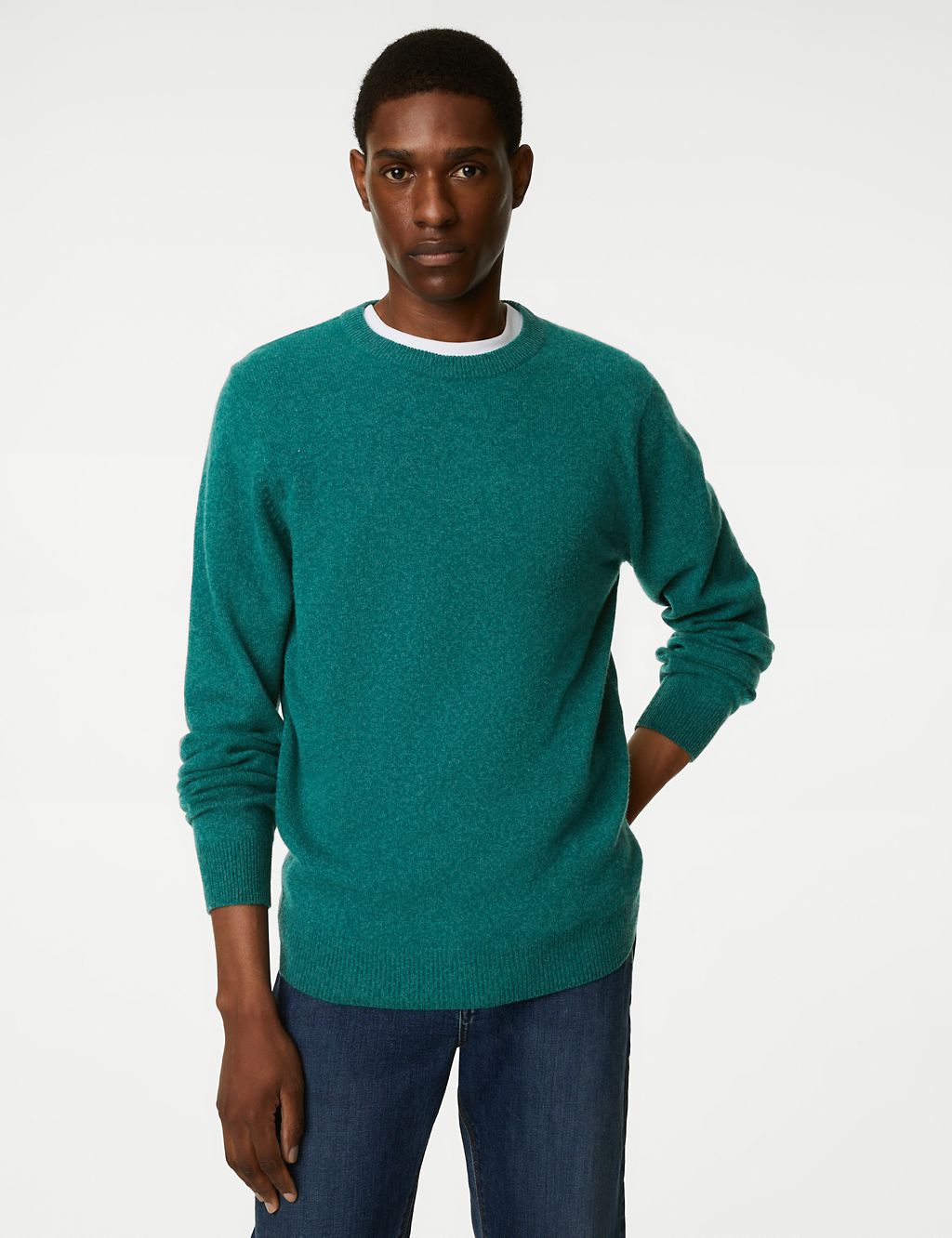 Pure Extra Fine Lambswool Crew Neck Jumper 2 of 5