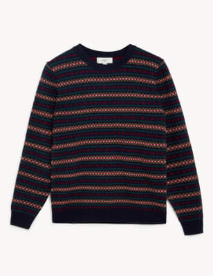 Pure Extra Fine Lambswool Fair Isle Jumper Image 2 of 5