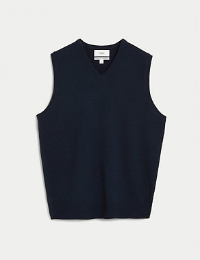 Pure Extra Fine Lambswool Sleeveless Jumper Image 2 of 5