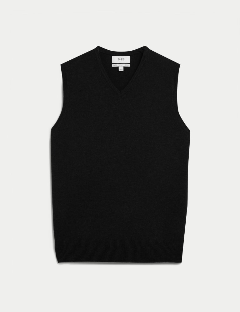 Pure Extra Fine Lambswool Sleeveless Jumper 2 of 5