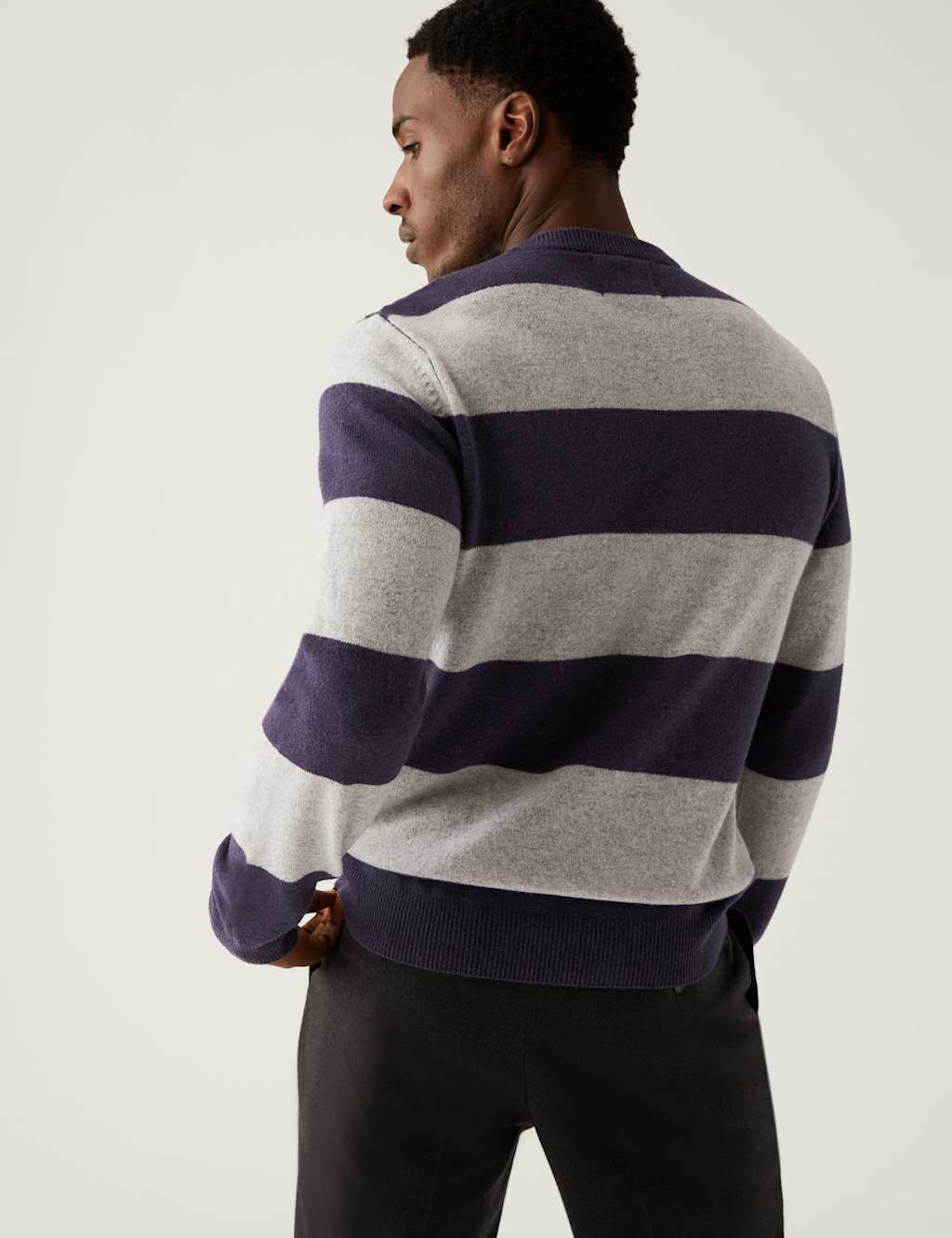 Pure Extra Fine Lambswool Striped Jumper 5 of 5